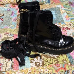 Dr. Martens Shiny Black Women's Combat Boots